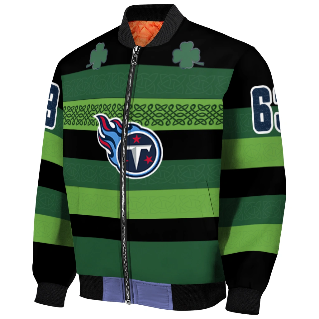 customized tennessee titans clover green lines green black bomber jacket fashion forward customized tennessee titans clover green lines green black bomber jacket fashion forward