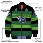 customized tennessee titans clover green lines green black bomber jacket best selling