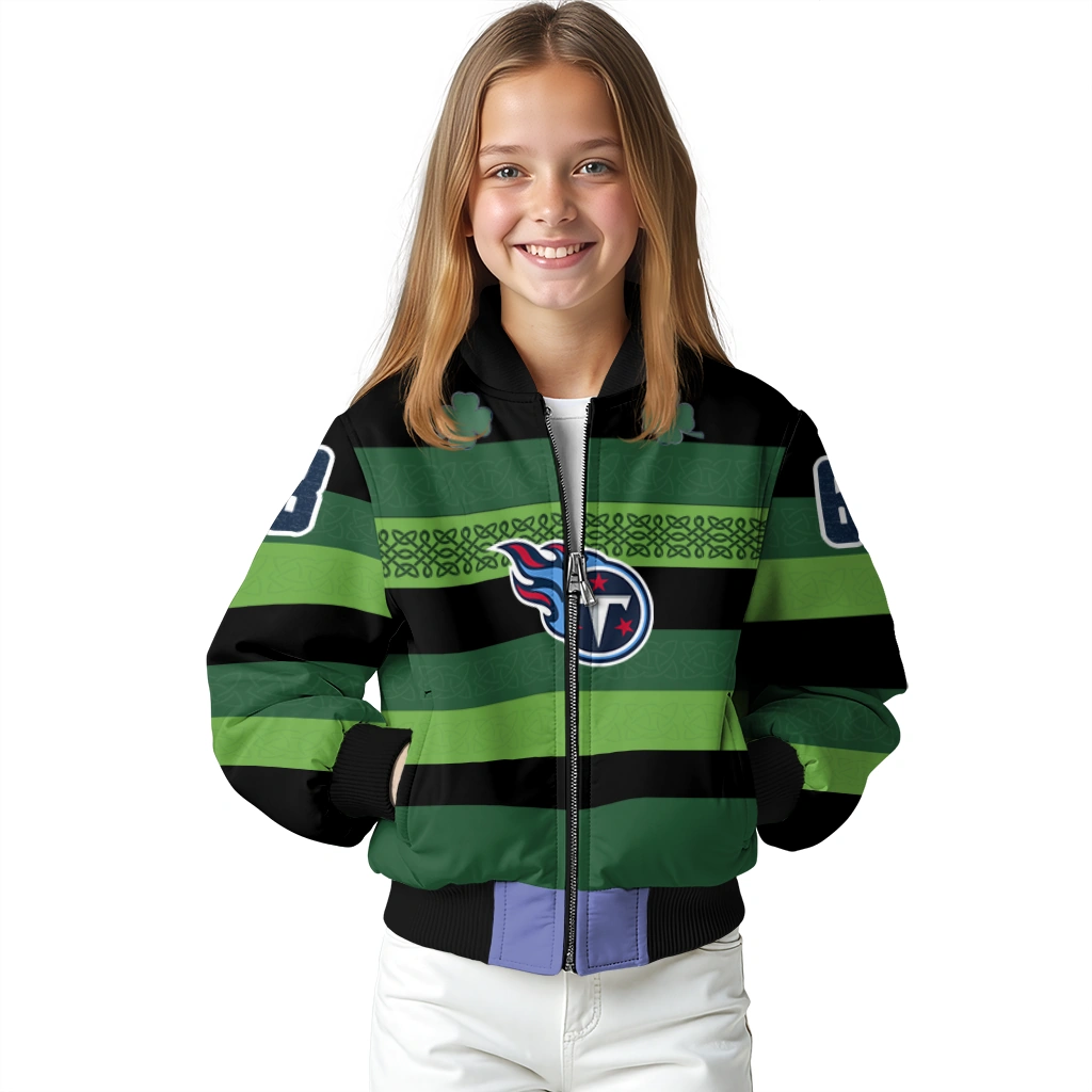 customized tennessee titans clover green lines green black bomber jacket top rated customized tennessee titans clover green lines green black bomber jacket top rated