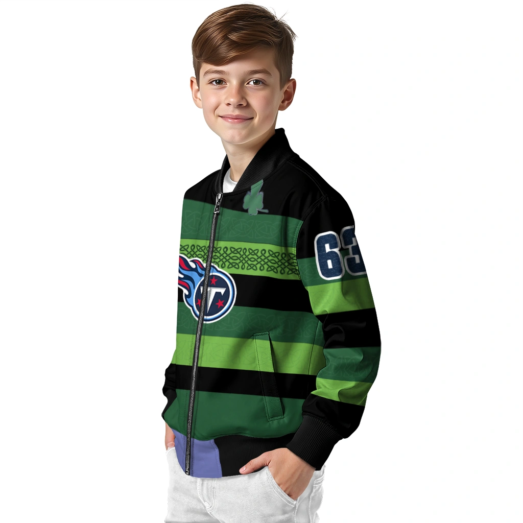 customized tennessee titans clover green lines green black bomber jacket trendy customized tennessee titans clover green lines green black bomber jacket trendy