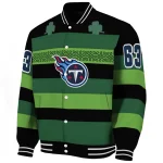 customized tennessee titans clover green lines green black varsity jacket best selling
