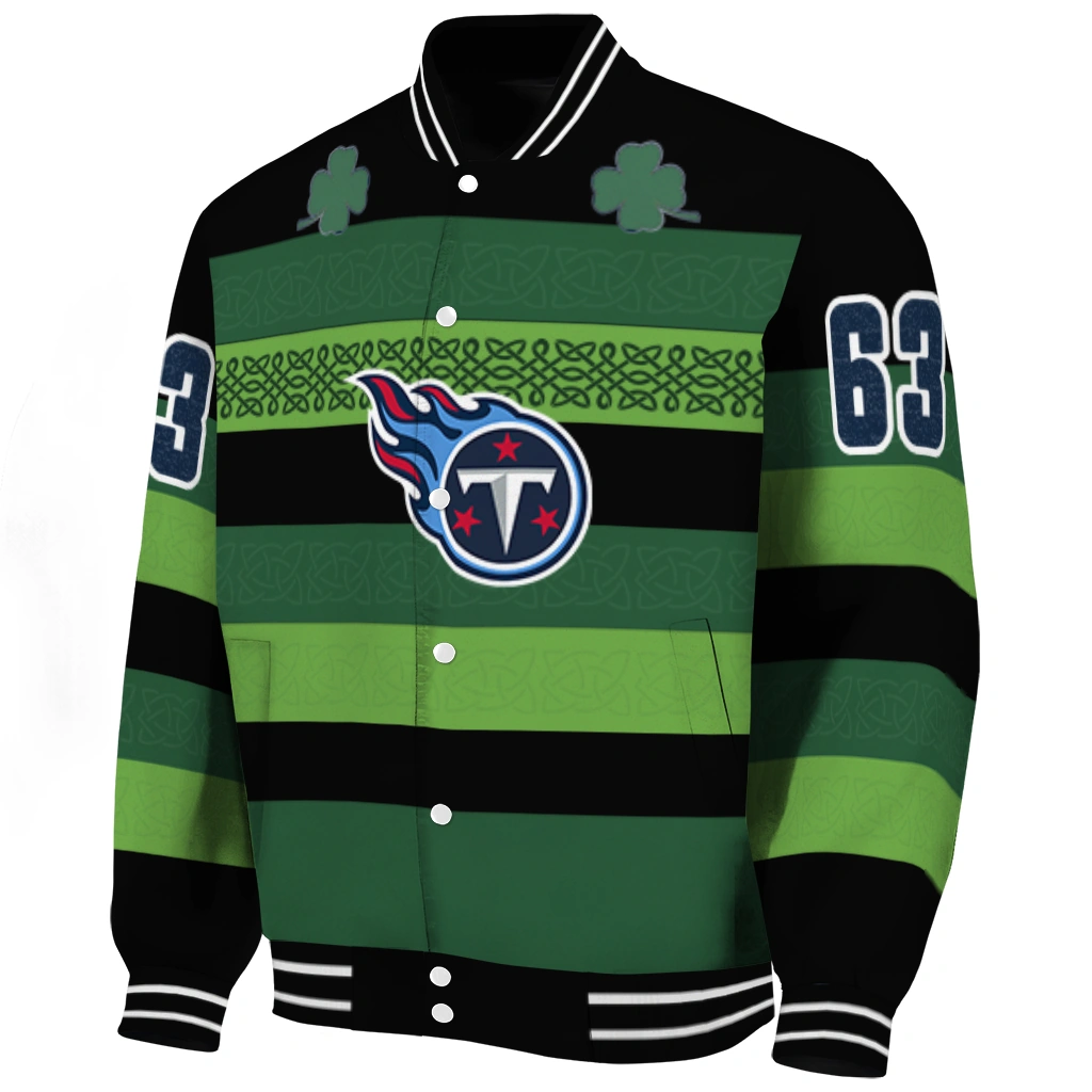customized tennessee titans clover green lines green black varsity jacket best selling customized tennessee titans clover green lines green black varsity jacket best selling