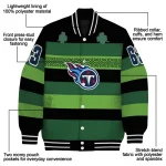 customized tennessee titans clover green lines green black varsity jacket best selling