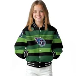 customized tennessee titans clover green lines green black varsity jacket best selling