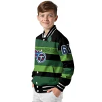 customized tennessee titans clover green lines green black varsity jacket best selling
