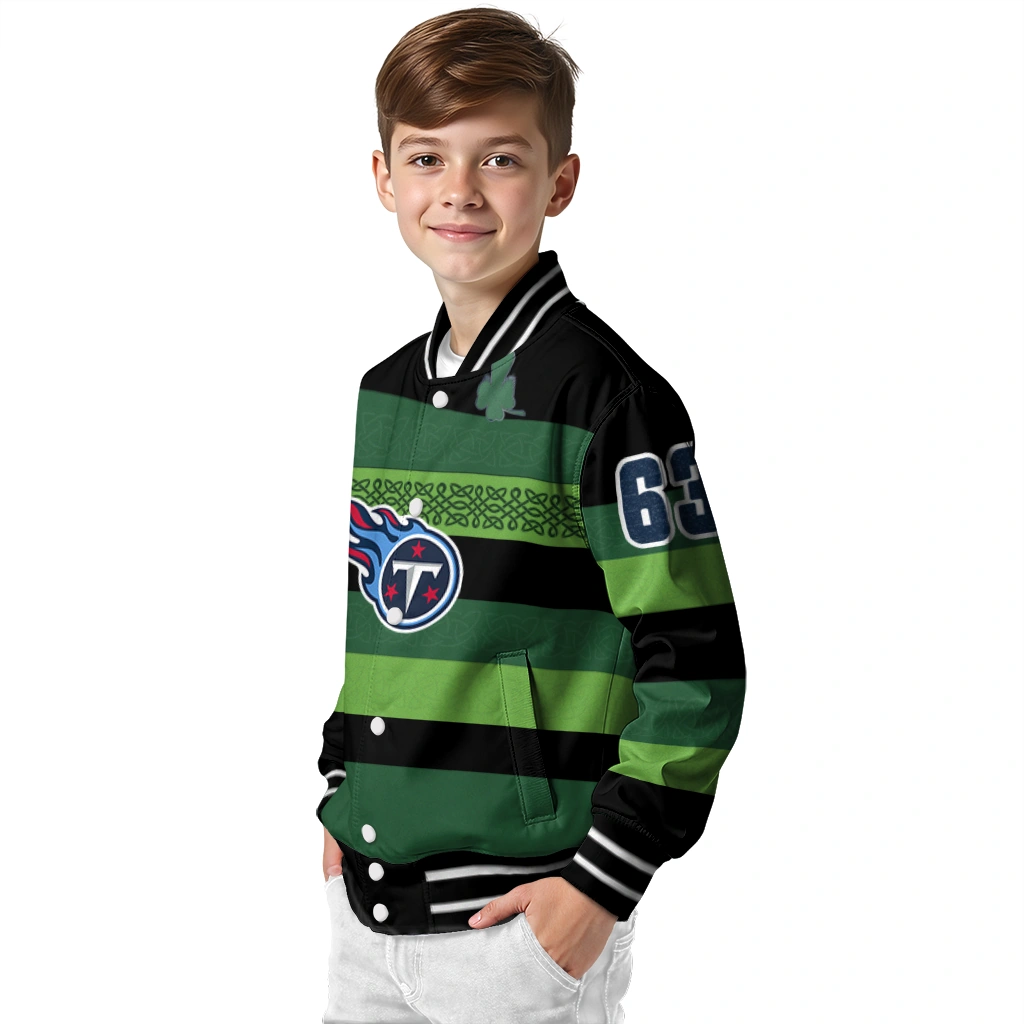 customized tennessee titans clover green lines green black varsity jacket trendy customized tennessee titans clover green lines green black varsity jacket trendy