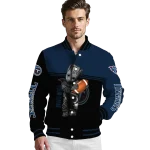 customized tennessee titans groot football navy black varsity jacket best selling