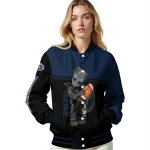 customized tennessee titans groot football navy black varsity jacket best selling