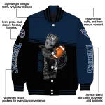 customized tennessee titans groot football navy black varsity jacket best selling