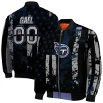 customized tennessee titans star stripes navy black bomber jacket best selling