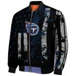 customized tennessee titans star stripes navy black bomber jacket best selling