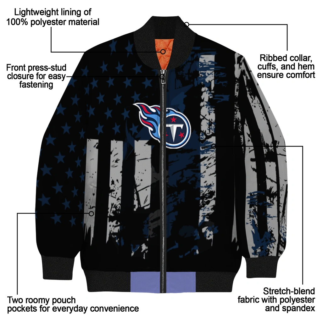 customized tennessee titans star stripes navy black bomber jacket new arrival customized tennessee titans star stripes navy black bomber jacket new arrival