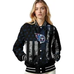 customized tennessee titans star stripes navy black varsity jacket best selling