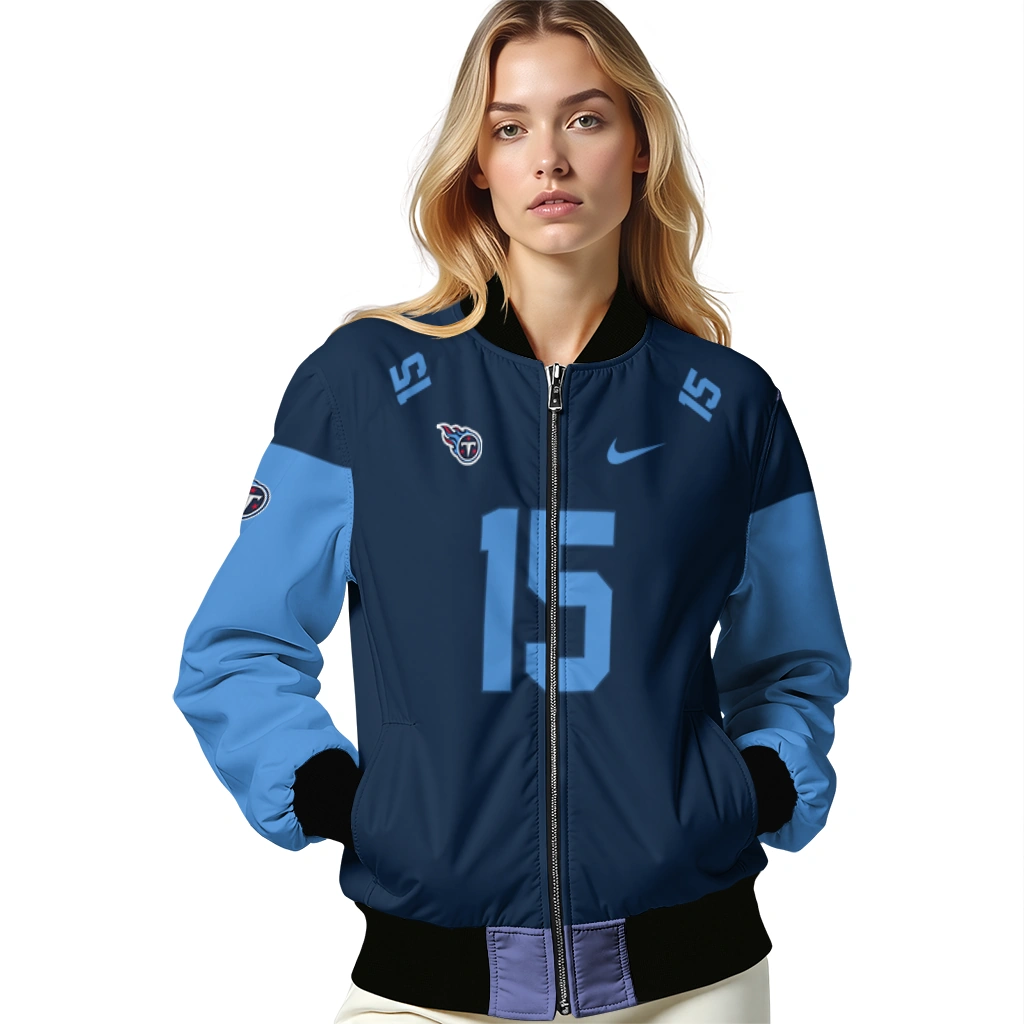 customized tennessee titans team patch navy bomber jacket latest model customized tennessee titans team patch navy bomber jacket latest model