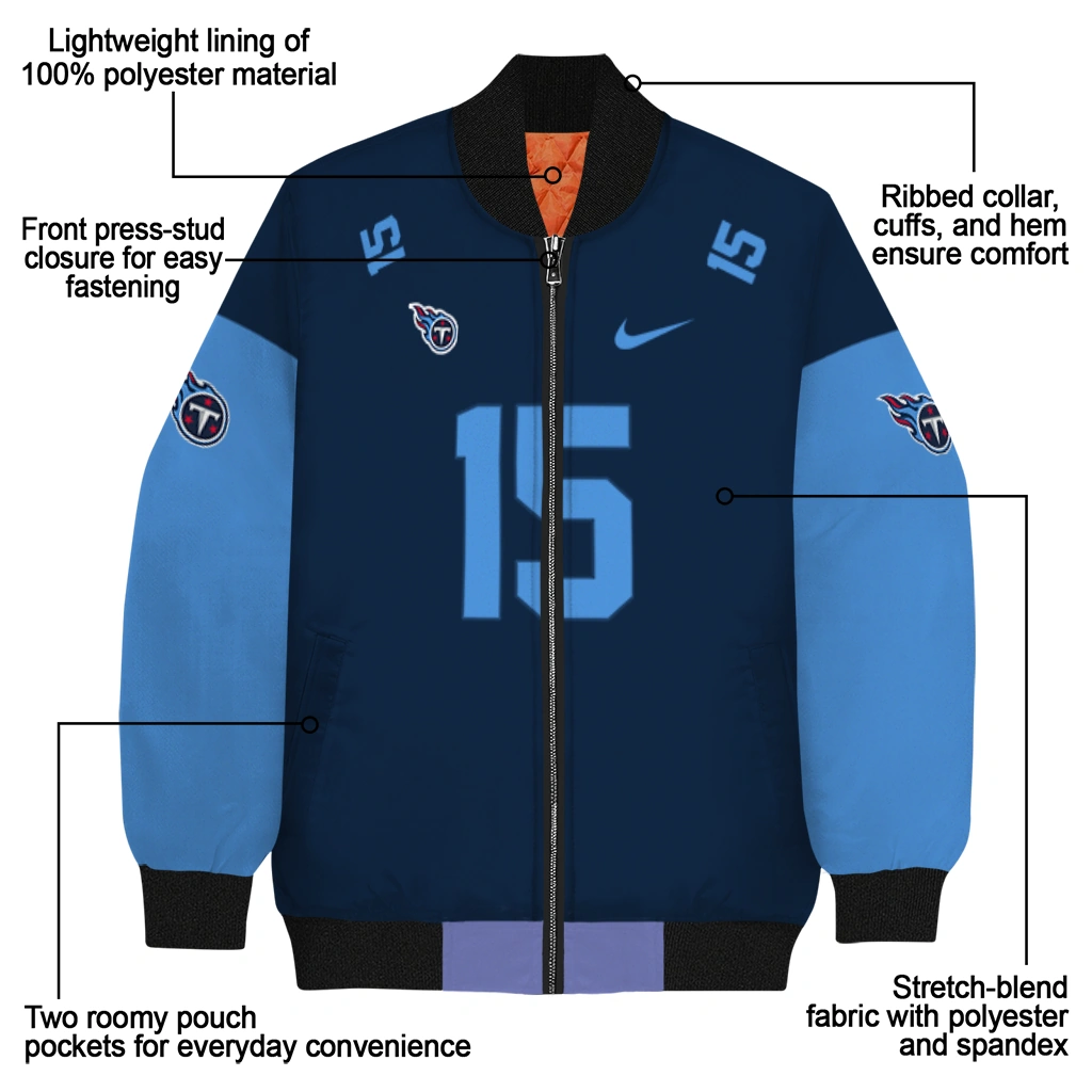 customized tennessee titans team patch navy bomber jacket new arrival customized tennessee titans team patch navy bomber jacket new arrival