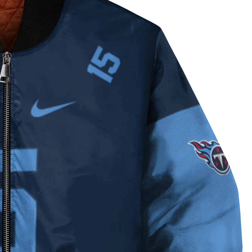customized tennessee titans team patch navy bomber jacket premium grade customized tennessee titans team patch navy bomber jacket premium grade
