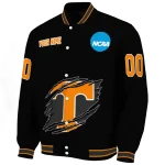 customized tennessee volunteers claw shred black varsity jacket best selling
