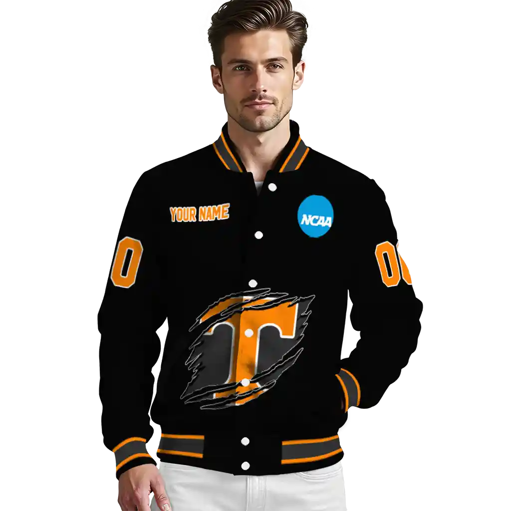 customized tennessee volunteers claw shred black varsity jacket high quality customized tennessee volunteers claw shred black varsity jacket high quality