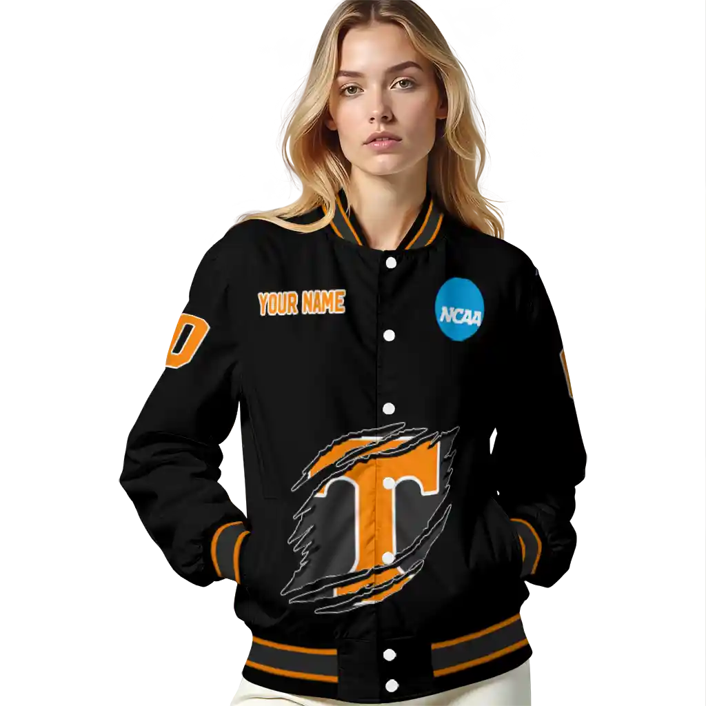 customized tennessee volunteers claw shred black varsity jacket latest model customized tennessee volunteers claw shred black varsity jacket latest model