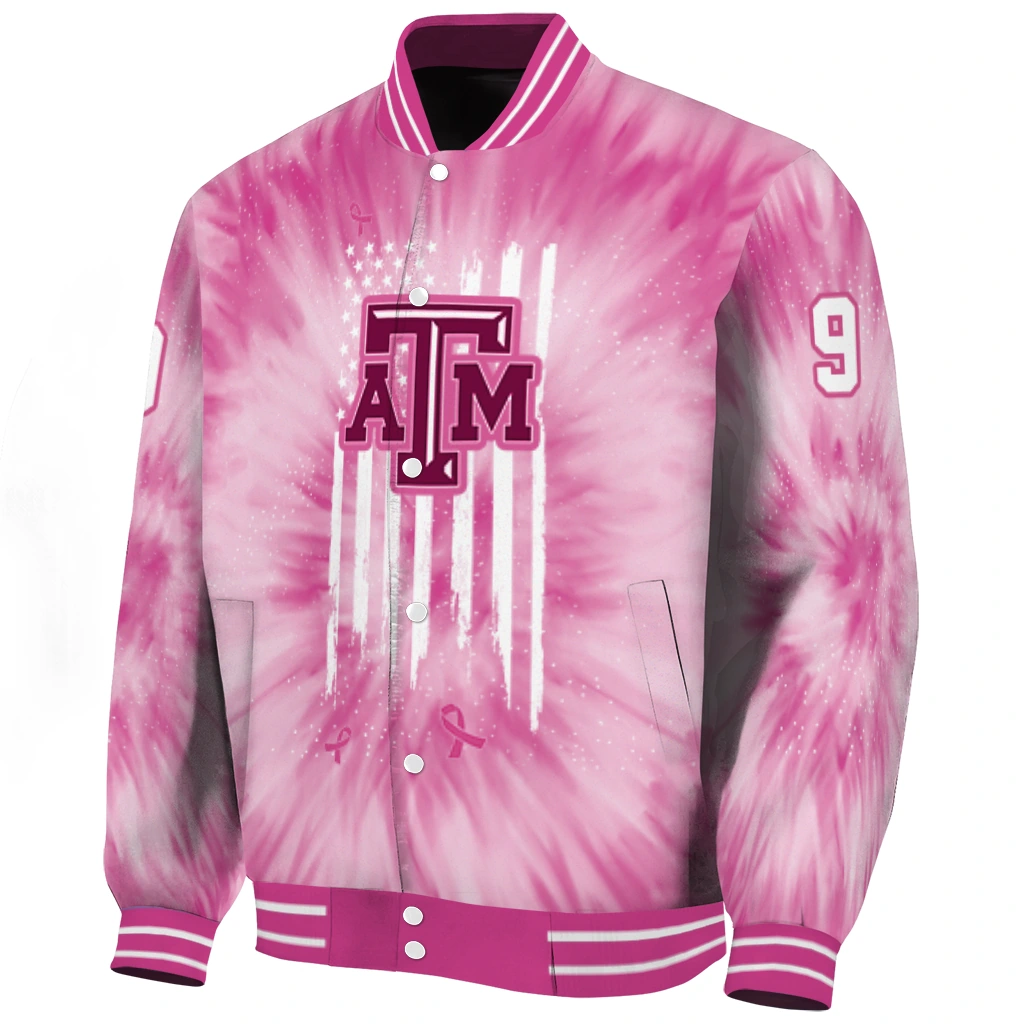 customized texas am aggies pink tie dye pink varsity jacket best selling customized texas am aggies pink tie dye pink varsity jacket best selling