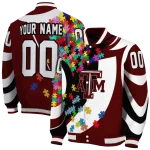 customized texas am aggies stars and stripes slashes maroon varsity jacket best selling