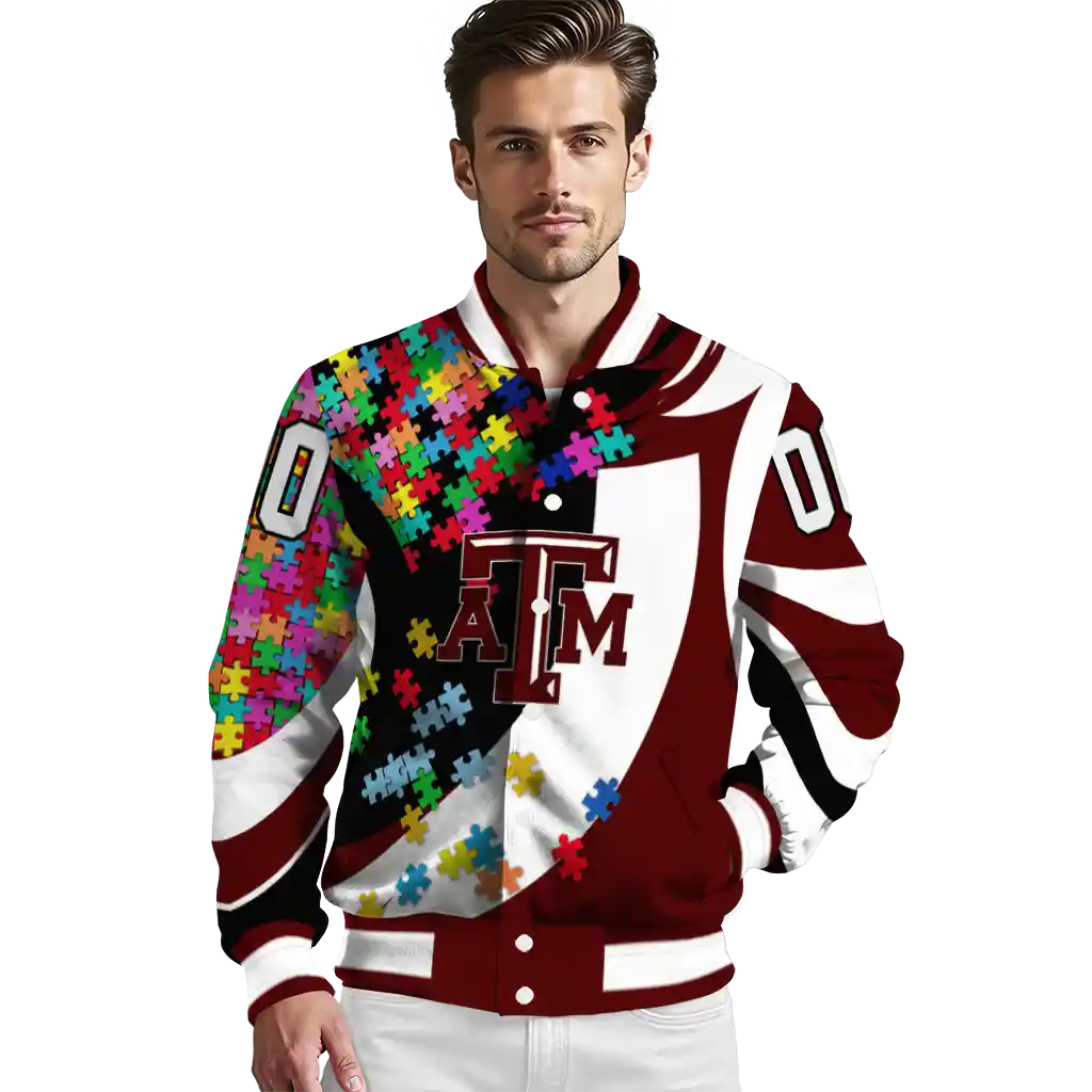 customized texas am aggies stars and stripes slashes maroon varsity jacket high quality customized texas am aggies stars and stripes slashes maroon varsity jacket high quality