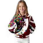 customized texas am aggies stars and stripes slashes maroon varsity jacket best selling