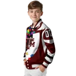 customized texas am aggies stars and stripes slashes maroon varsity jacket best selling