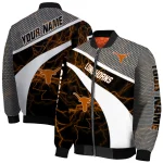 customized texas longhorns electric flash orange bomber jacket best selling