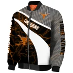 customized texas longhorns electric flash orange bomber jacket best selling