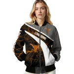 customized texas longhorns electric flash orange bomber jacket best selling