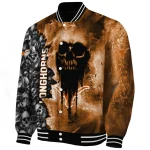 customized texas longhorns skull cluster orange varsity jacket best selling