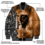 customized texas longhorns skull cluster orange varsity jacket best selling