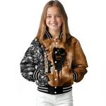 customized texas longhorns skull cluster orange varsity jacket best selling