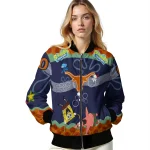 customized texas longhorns spongebob playtime orange blue bomber jacket best selling