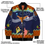 customized texas longhorns spongebob playtime orange blue bomber jacket best selling