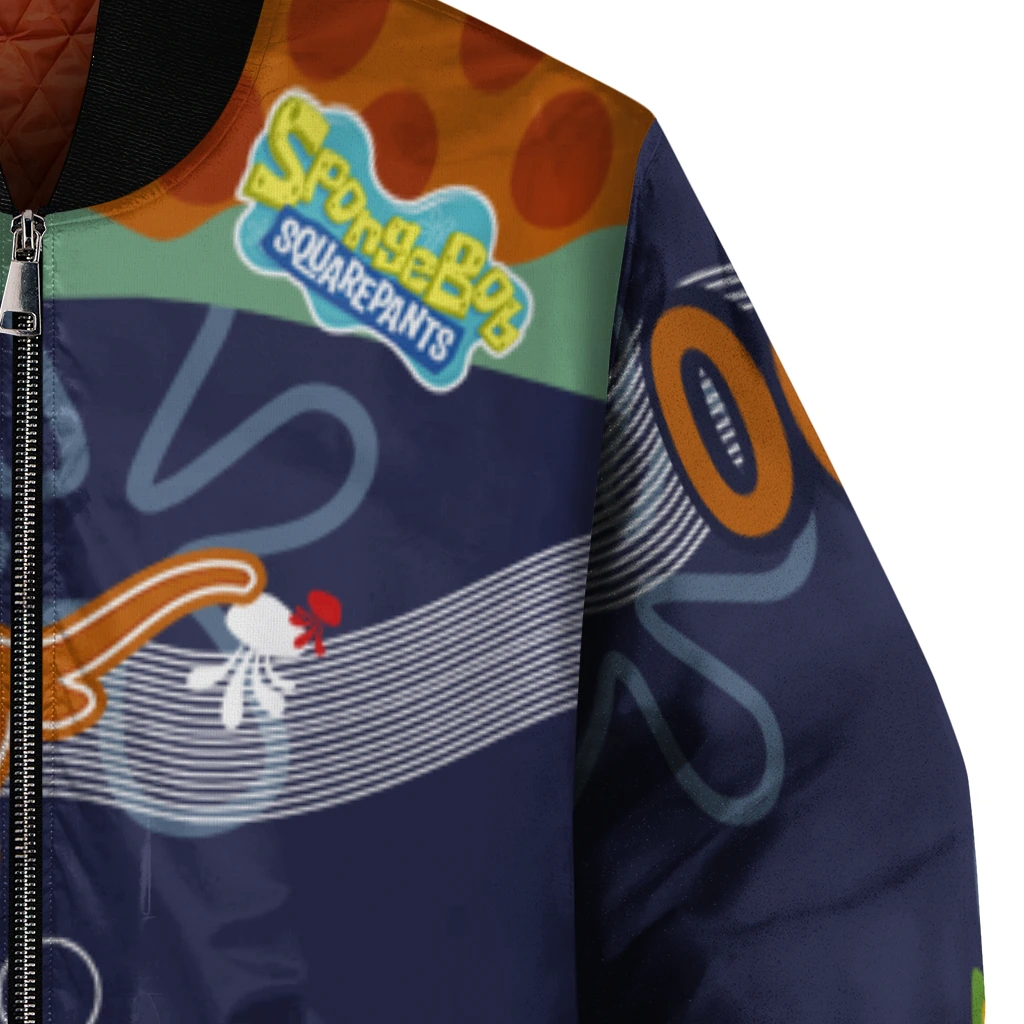 customized texas longhorns spongebob playtime orange blue bomber jacket premium grade customized texas longhorns spongebob playtime orange blue bomber jacket premium grade