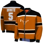 customized texas longhorns stripe statement orange black bomber jacket best selling