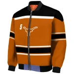 customized texas longhorns stripe statement orange black bomber jacket best selling