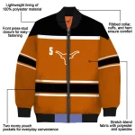 customized texas longhorns stripe statement orange black bomber jacket best selling