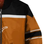 customized texas longhorns stripe statement orange black bomber jacket best selling