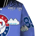 customized texas rangers mario blocks blue black varsity jacket best selling