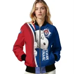customized texas rangers snoopy head blue bomber jacket best selling