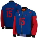 customized texas rangers team patch blue bomber jacket best selling