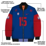 customized texas rangers team patch blue bomber jacket best selling