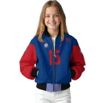 customized texas rangers team patch blue bomber jacket best selling
