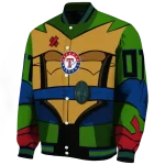 customized texas rangers turtle armor varsity jacket best selling