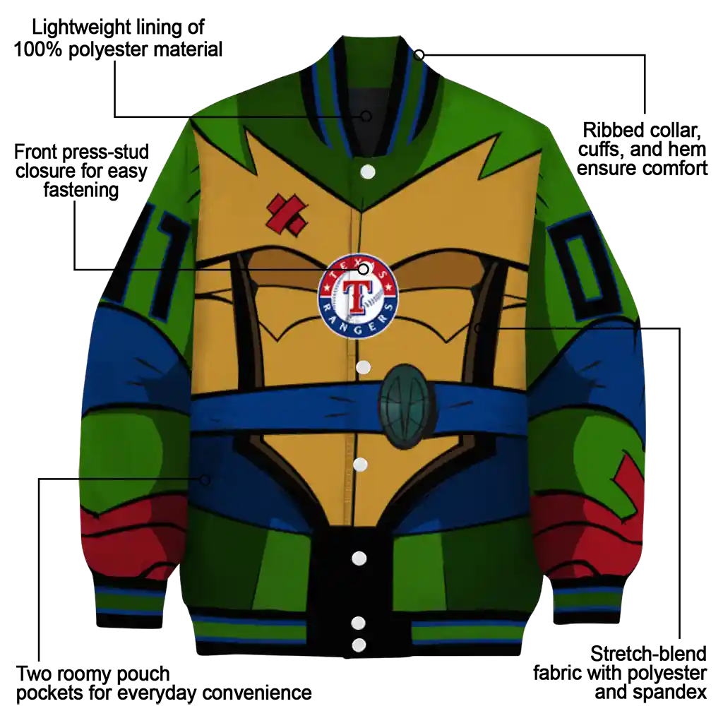 customized texas rangers turtle armor varsity jacket new arrival customized texas rangers turtle armor varsity jacket new arrival