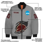 customized texas state bobcats feral slash grey bomber jacket best selling