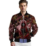customized texas state bobcats skull horde maroon bomber jacket best selling